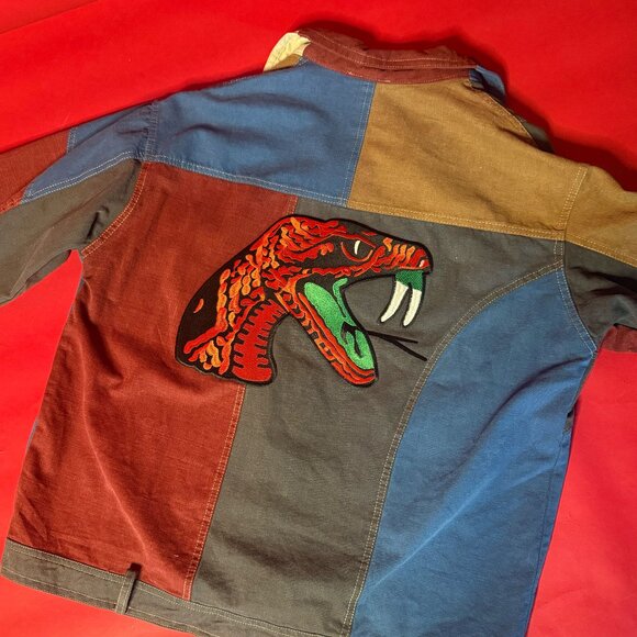 Upcycled Patchwork Serpent Jacket — Unisex Streetwear Heat - Picture 6 of 12